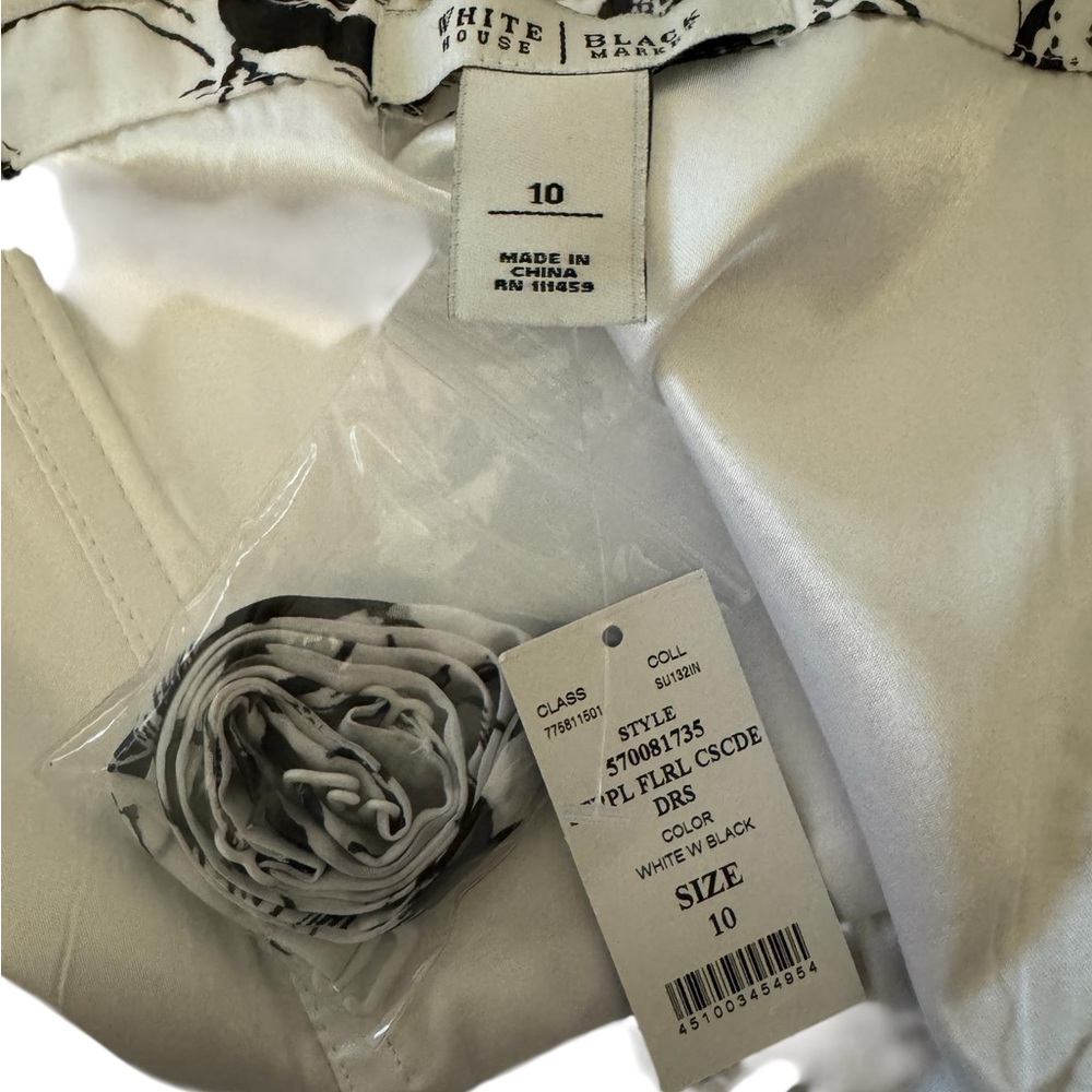 White House Black Market Strapless Black and White Dress - Picture 4 of 5